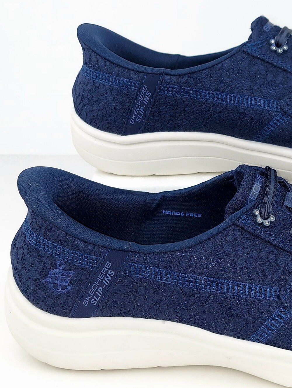 Skechers Slip-ins Hands Free Leilani Navy Lace Boat Shoe Sneakers 9 - Picture 3 of 14
